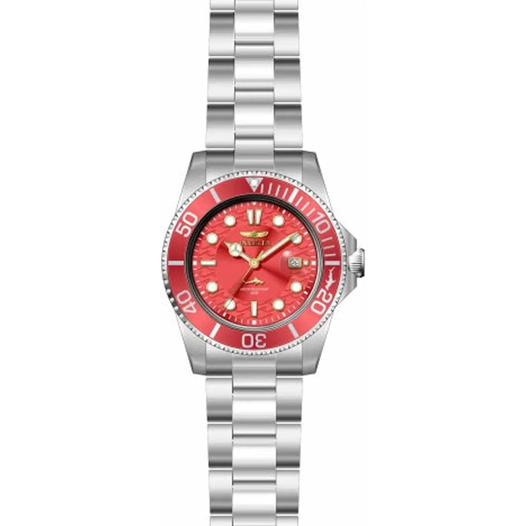 50888 - Invicta Pro Diver Men's Watch 42mm Steel Tone Case Red Metal Dial Steel Band PC32 Quartz #17 - image 2