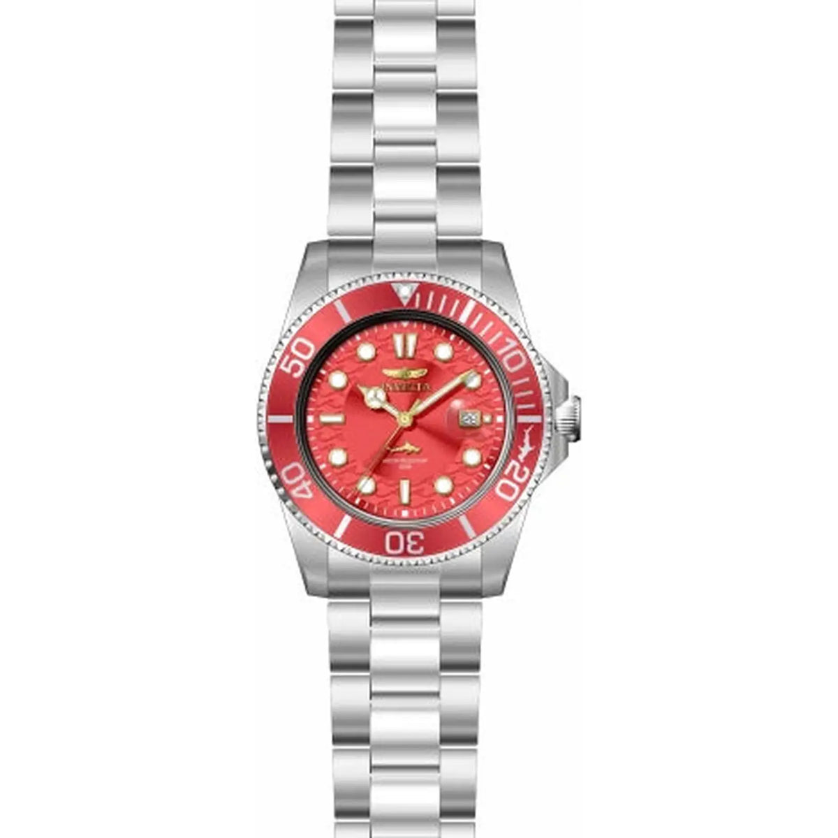 50888 - Invicta Pro Diver Men's Watch 42mm Steel Tone Case Red Metal Dial Steel Band PC32 Quartz #17 - image 2