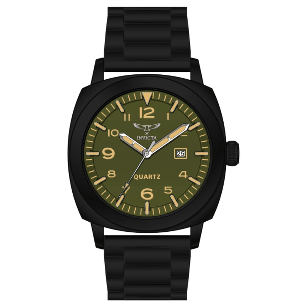 69630 - Invicta Specialty Men 44mm Metal Black Military Green dial MG68 Quartz #47