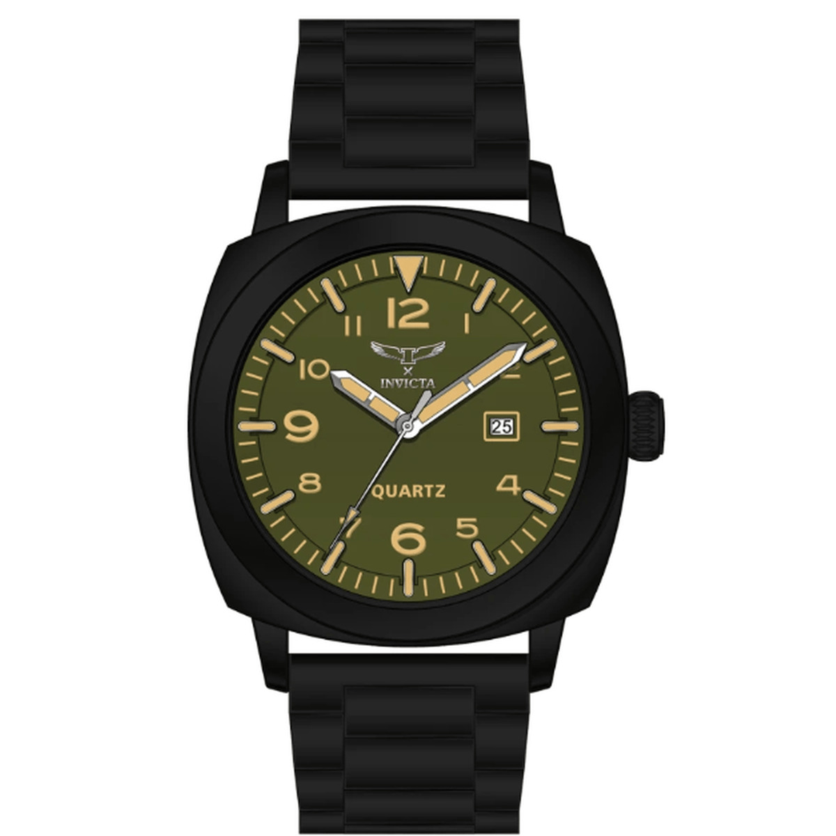 69630 - Invicta Specialty Men 44mm Metal Black Military Green dial MG68 Quartz #47