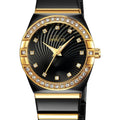 70267 - Invicta Angel Lady 27.8mm Gold and Black Tone Case Black Metal Dial GoldBlack Band SD-006 Quartz #28