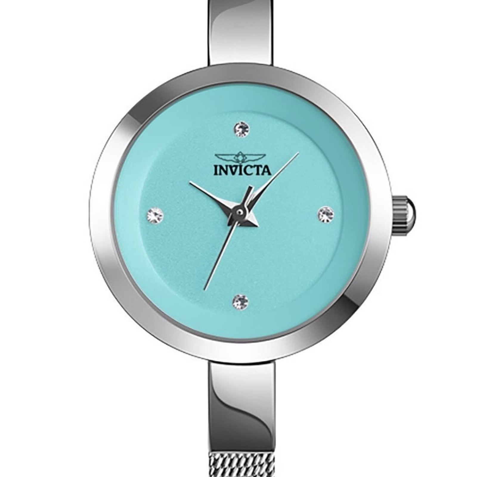 70296 - Invicta Angel Lady 26mm Silver Tone Case Blue Metal Dial Silver Band SD-006 Quartz #12