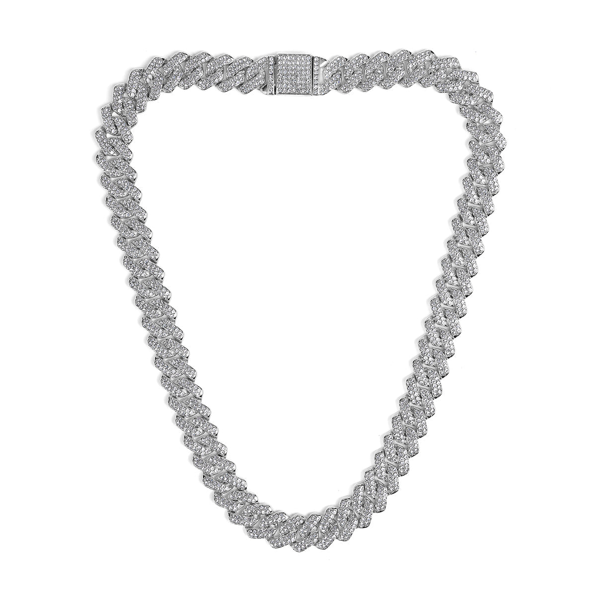 80825 - Invicta Elements Men's Iced out Cuban Chain Necklace, Silver #79 - image 1
