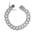 80831 - Invicta Elements Men's Iced out Cuban Chain Bracelet, Silver #14