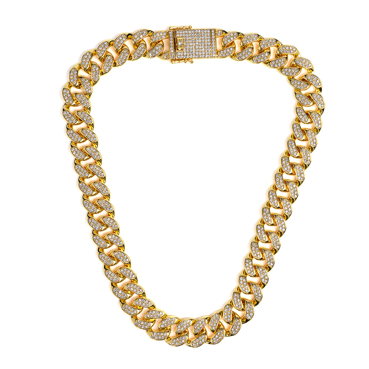 80842 - Invicta Elements Men's Iced out Cuban Chain Necklace, Gold #14 - image 1