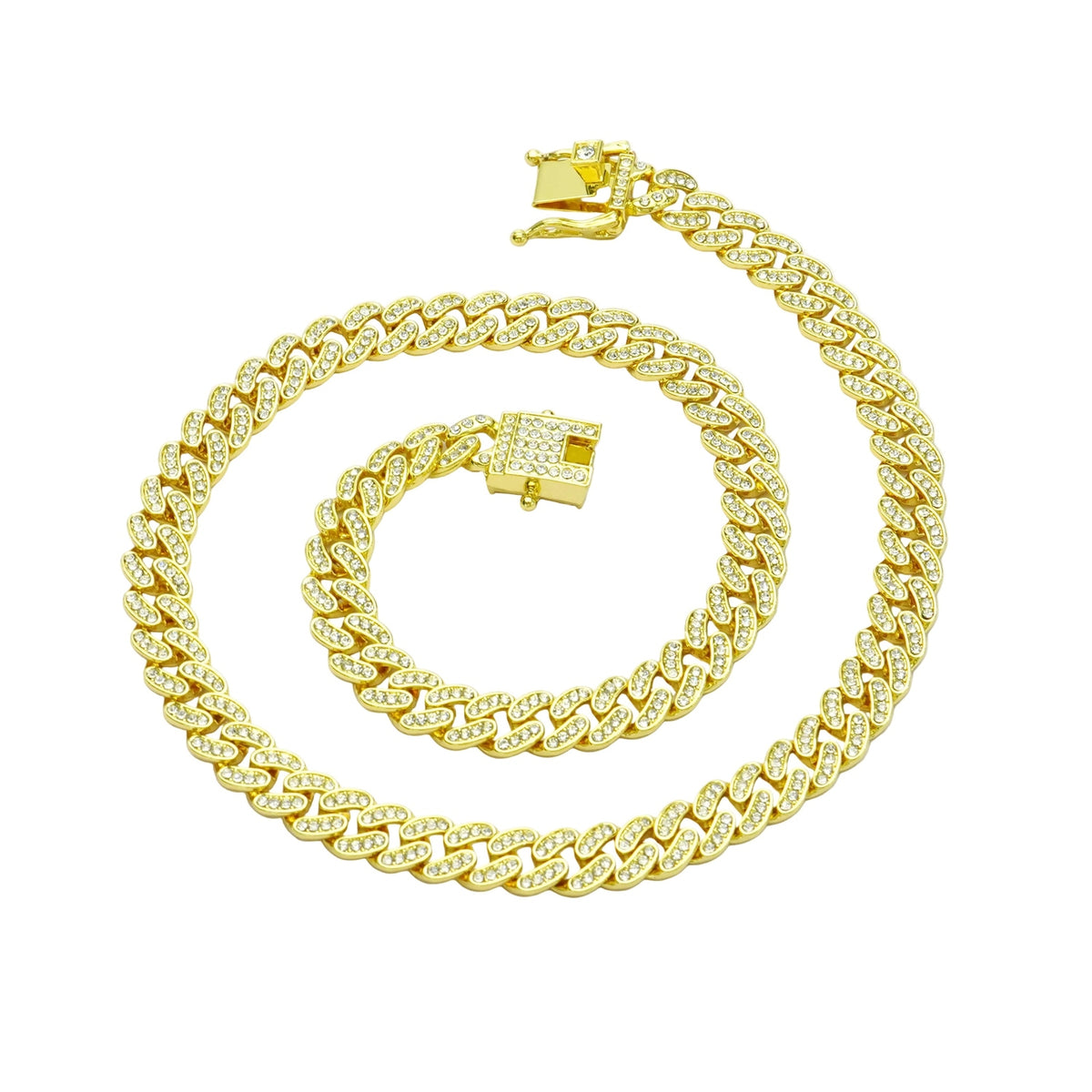 80943 - Invicta Elements Iced Out Cuban Chain Necklace. Gold #4