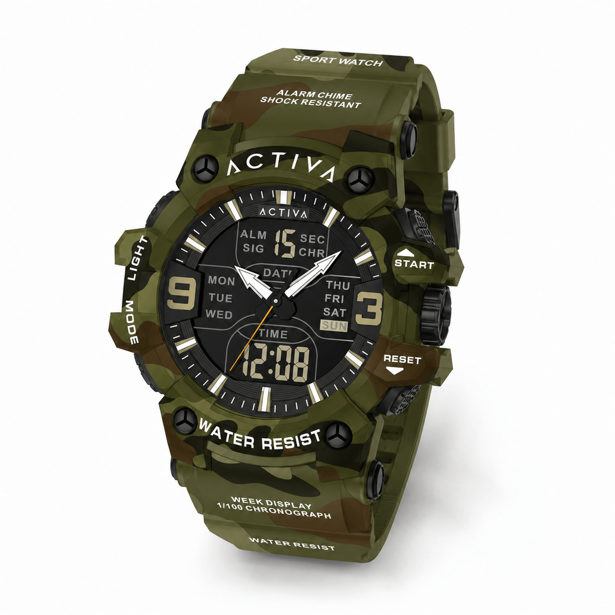 ACW8049MC-001 - Activa Vulkor X Invicta Digital Men's Watch - 53mm. Camouflage. Green #2
